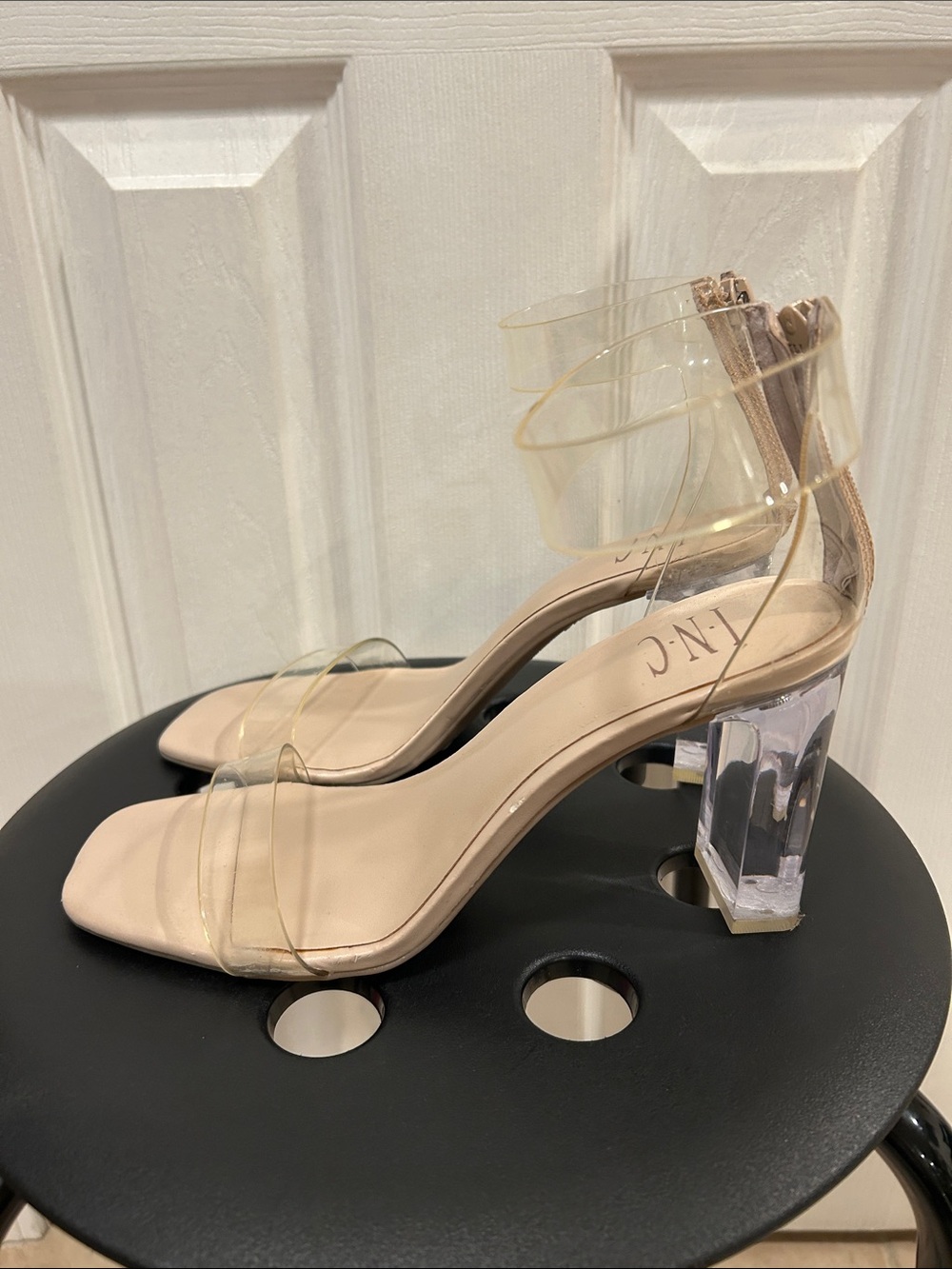 Clear Heeled Sandals Size 8
